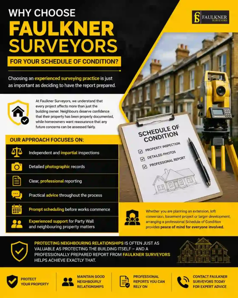 Schedule of Condition: What It Is and Why It Protects Both Neighbours 3 Why Choose Faulkner Surveyors for Your Schedule of Condition Eastbourne?